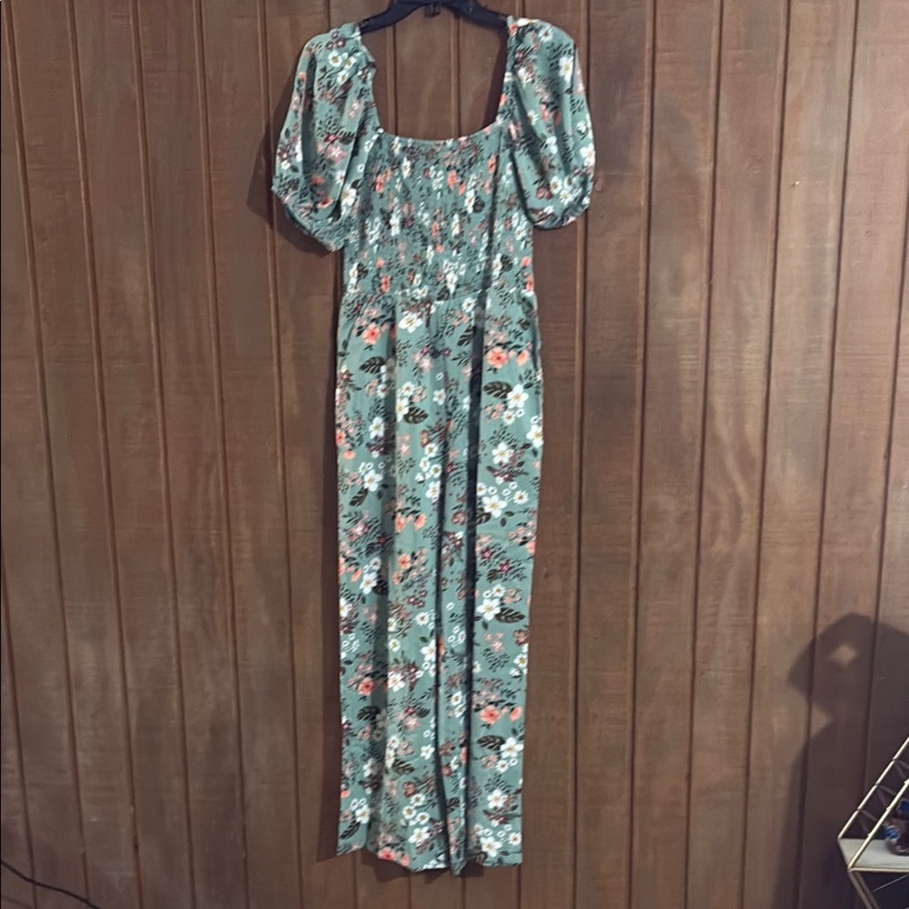 Floral Green Jumpsuit